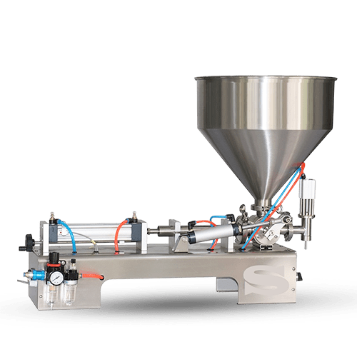 automatic pouch packing machine with piston filler for liquids